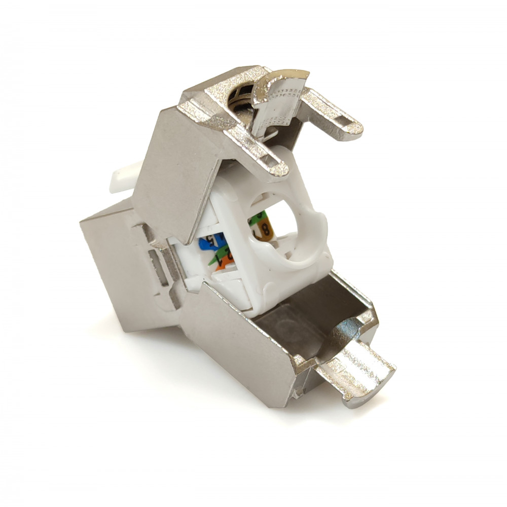 Модуль KeyStone RJ45 STP, кат. 6a, безінструментний, Slim, LW